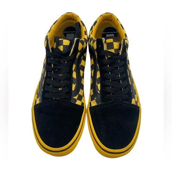 Vans Unisex Old Skool 721356 Black Yellow Checker Sneaker Shoes Size M 7.5 W 9 - Picture 3 of 6